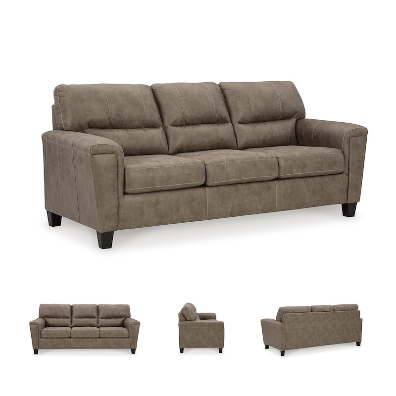 Signature Design by Ashley Navi Brown/Beige Sofa - 89"W x 38"D x 39"H