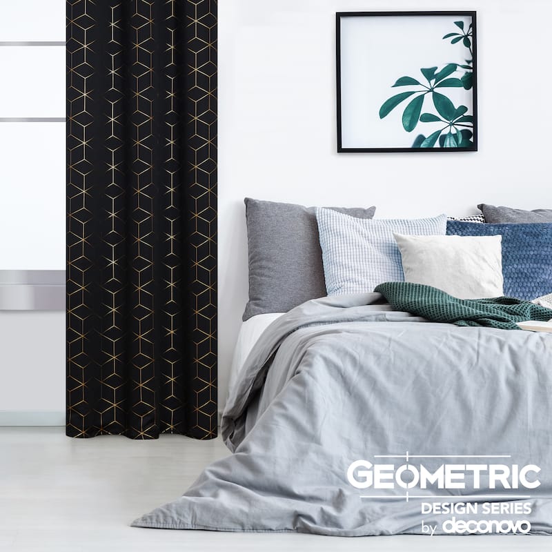 Deconovo Gold Diamond Curtains Panel Pair(2 Panel)