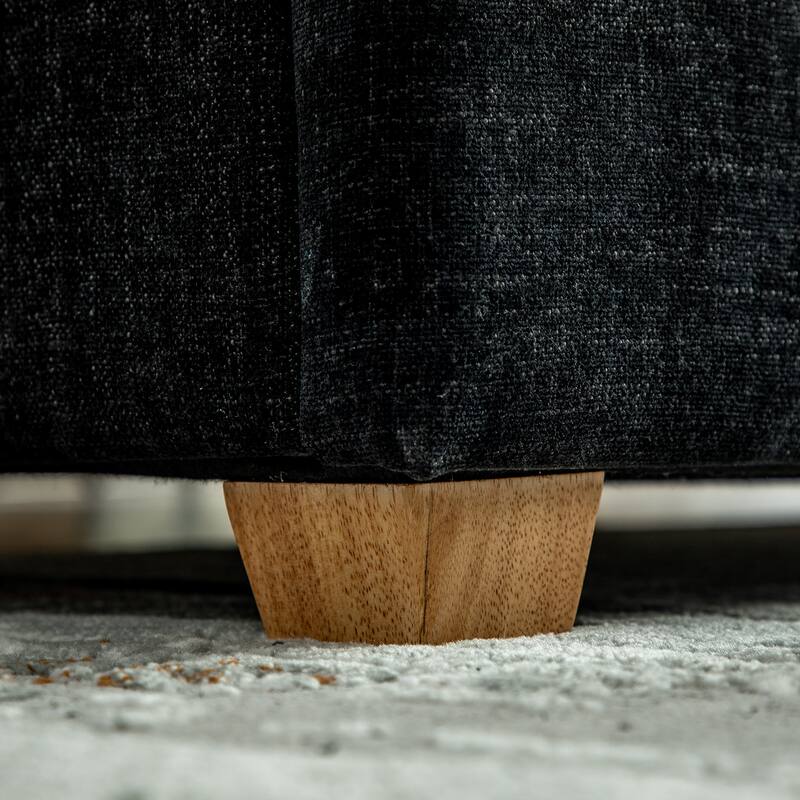 60.2" Chenille Upholstered Storage Bench, Tufted Flip-Top Ottoman with Legs, Accent End-of-Bed Bench Window Seat