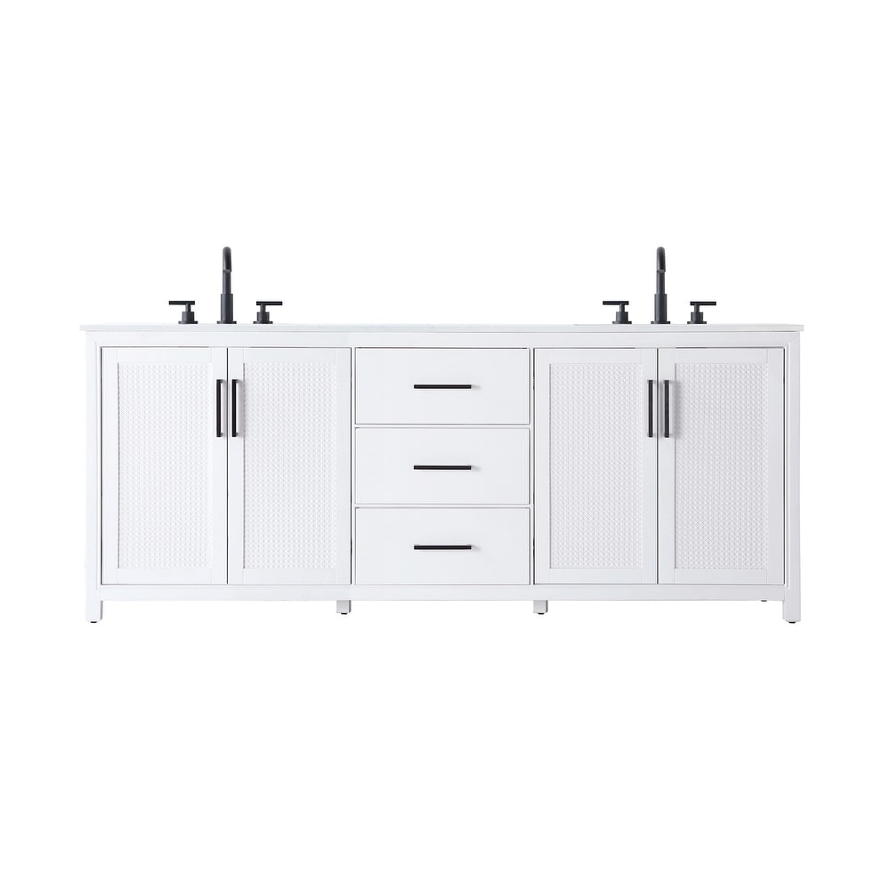 Elegant Lighting VF29584D Alina 84" Free Standing Double Basin Vanity