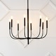 preview thumbnail 3 of 22, Collier 27.25" 8-Light Modern Mid-Century Iron LED Chandelier, by JONATHAN Y
