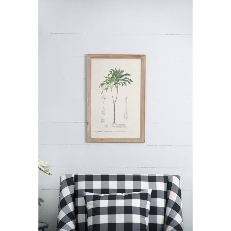 Modern Botanical Print Wall Decor Rectangular Wall Decor with Fir Wood, for Livingand Dining Room 2-Piece