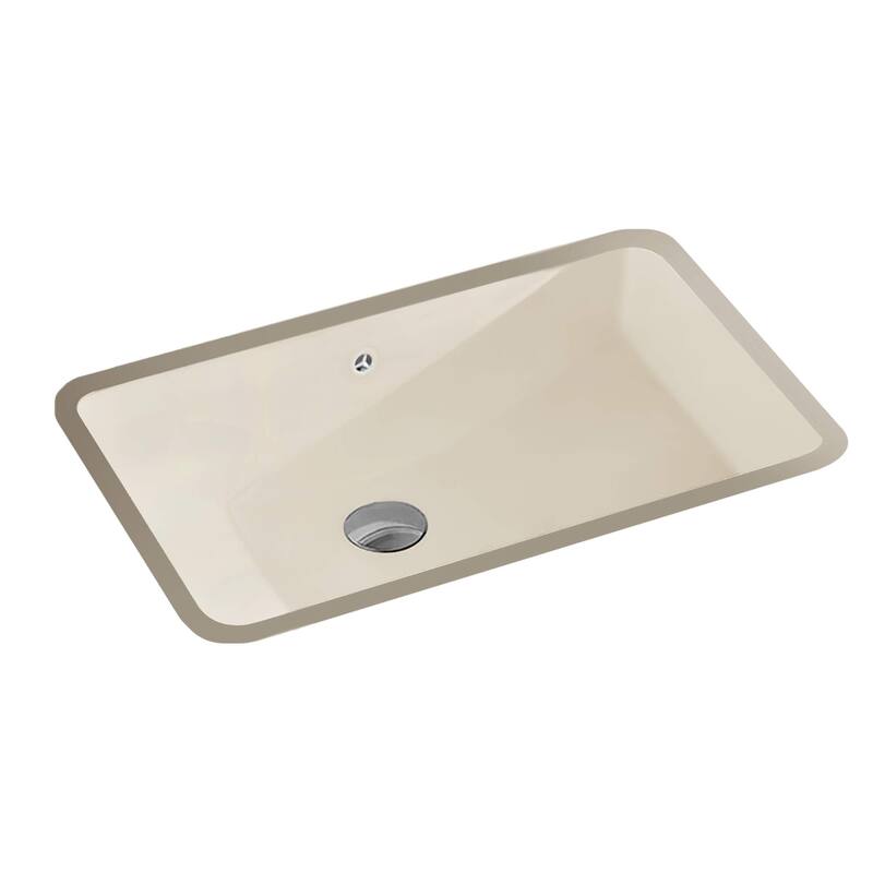 Fine Fixtures Undermount Vessel Bathroom Sink - 17" x 12" - Biscuit