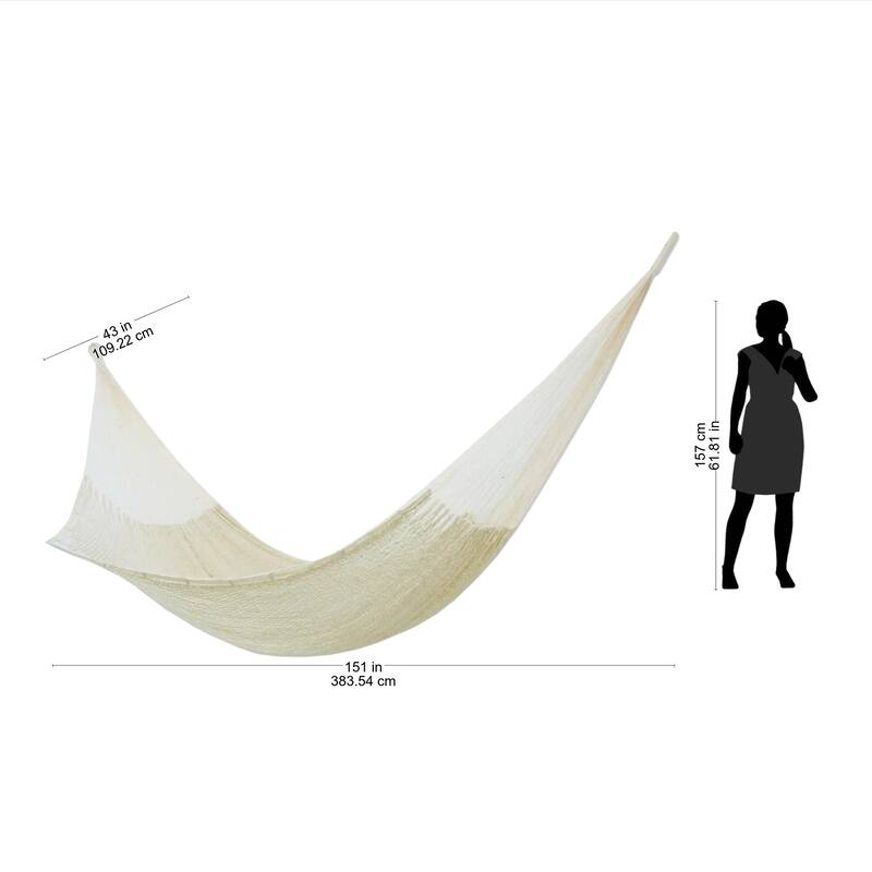 NOVICA Cotton Caribbean Sands Double Hammock (Mexico) - 151