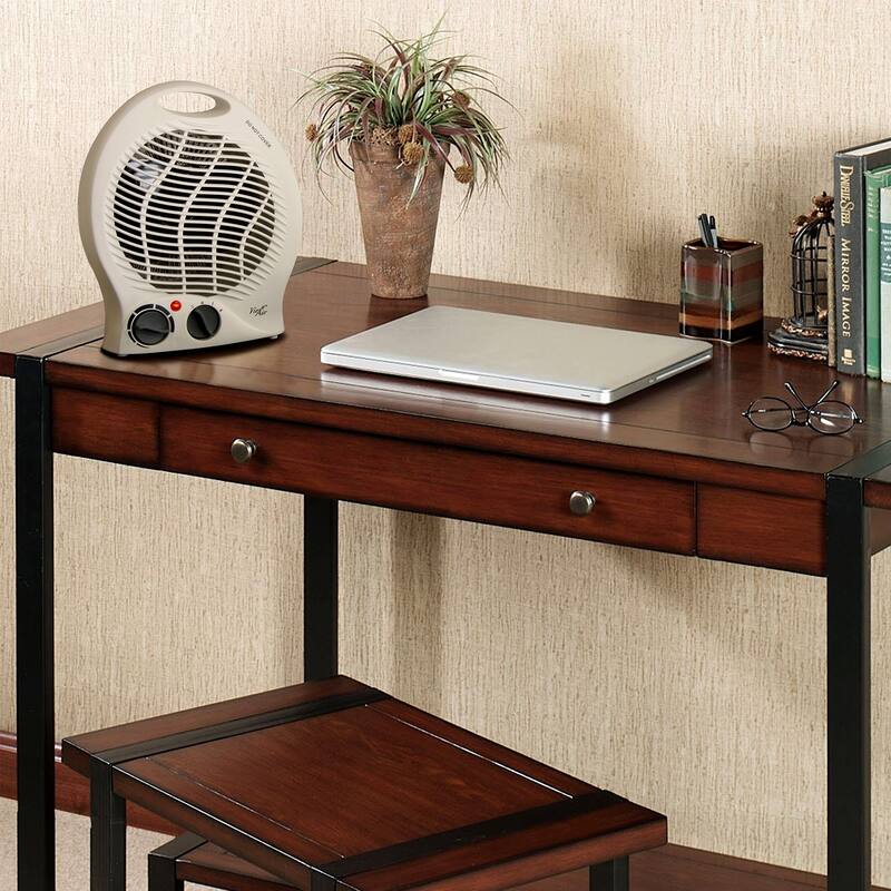 Vie Air 1500W Portable 2-Settings White Home Fan Heater w Thermostat