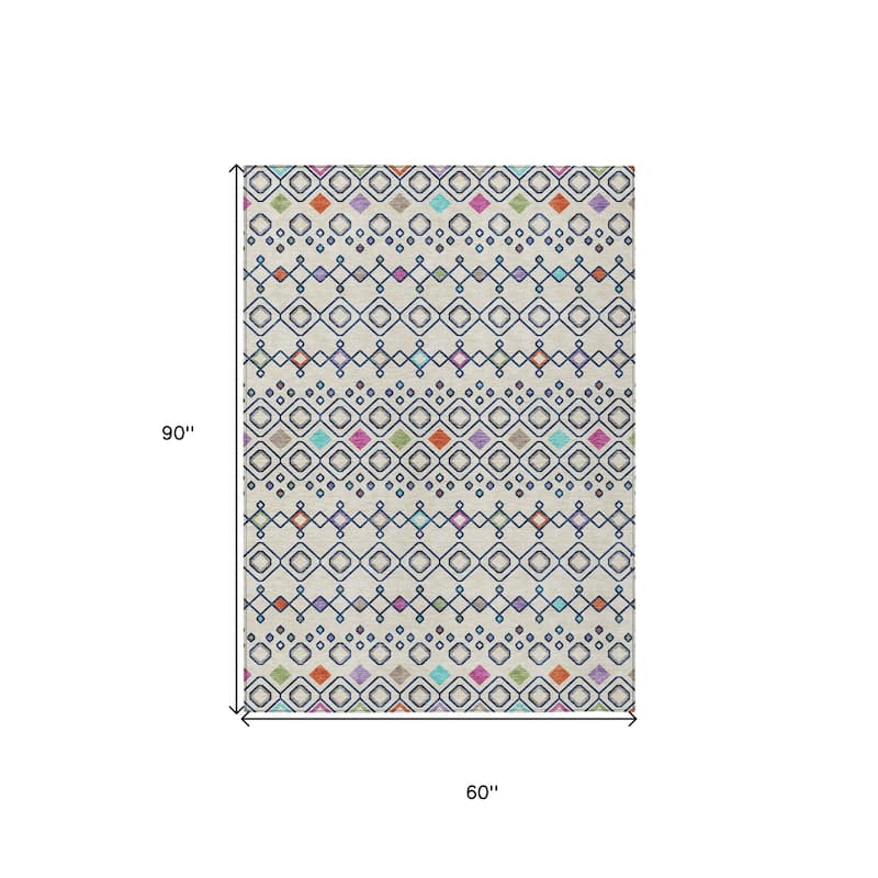 HomeRoots Geometric Modern Rectangle Outdoor Rug