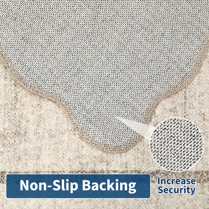 Garvee Scallop Solid Washable Area Rug