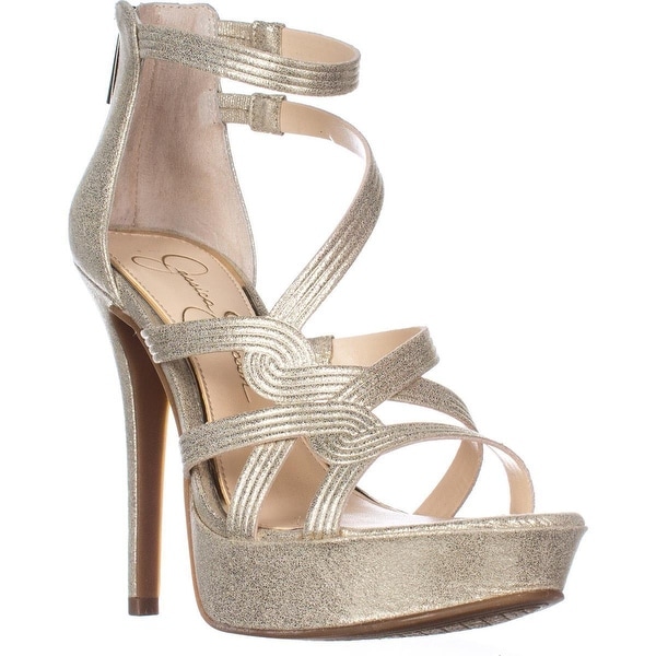 jessica simpson gold platform heels