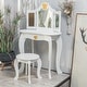 preview thumbnail 9 of 12, Pretend Play Kids Vanity Set with Mirror and Stool
