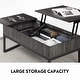 preview thumbnail 13 of 14, Wood Lift Top Coffee Table with Hidden Storage Compartment, Side Drawer and Metal Frame, Lift Tabletop Dining Table for Home,