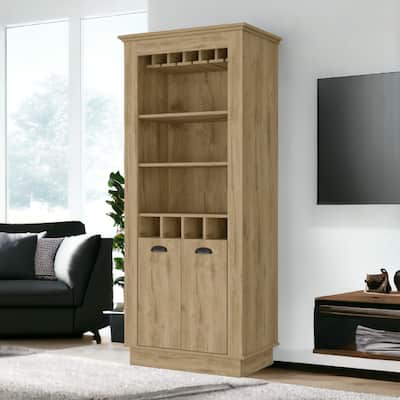 HomeRoots 70" Brown Bar Cabinet With Wine Storage