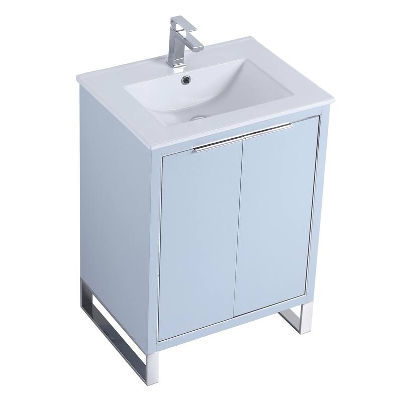 Fine Fixtures Opulence Collection Bathroom Vanity with White Ceramic Sink
