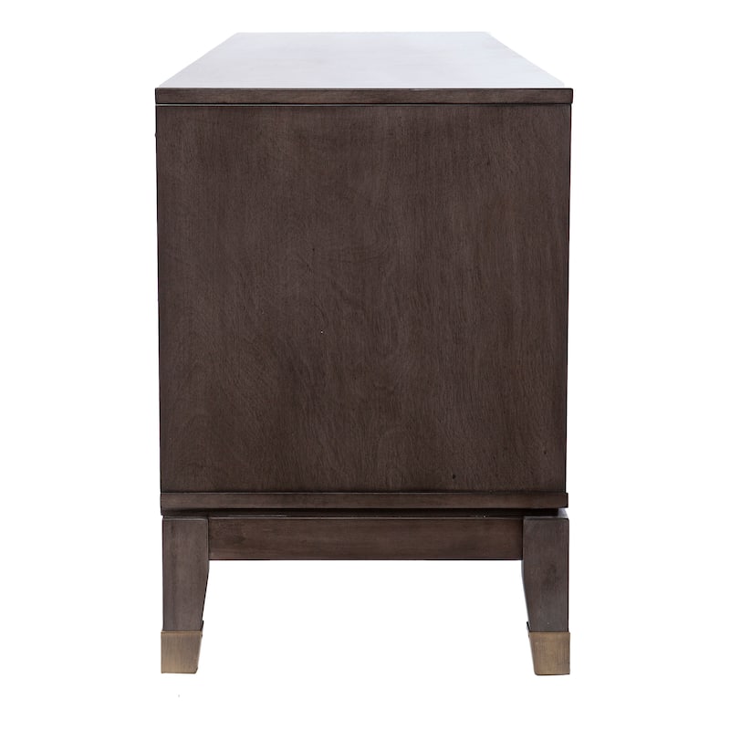 SEI Furniture Barlock Transitional Brown Wood Media TV Stand for TV's up to 60"