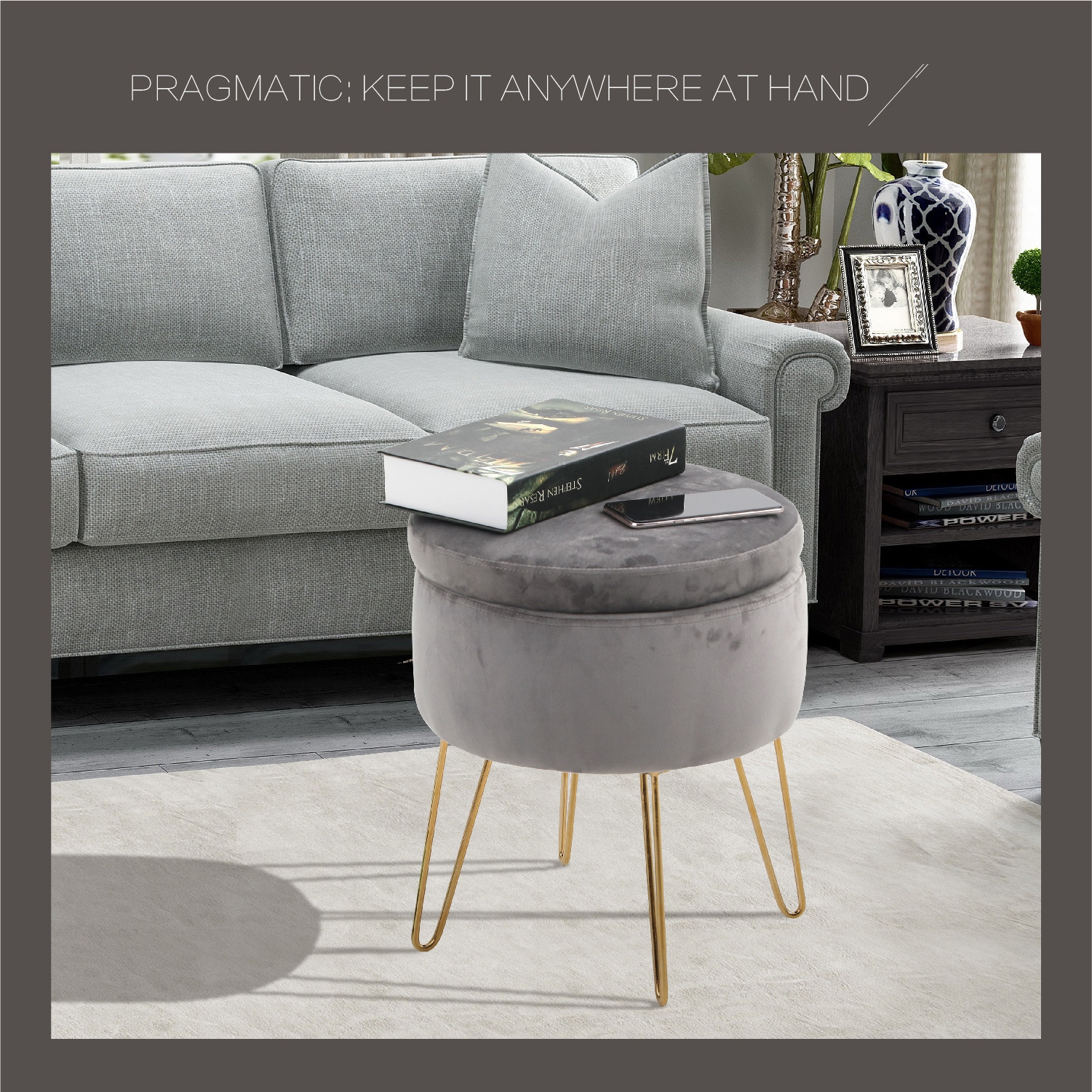 Velvet deals small ottoman