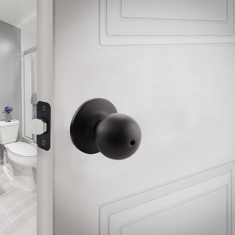 Design House 779108 Ball Privacy Bed and Bath Door Knob - Matte Black