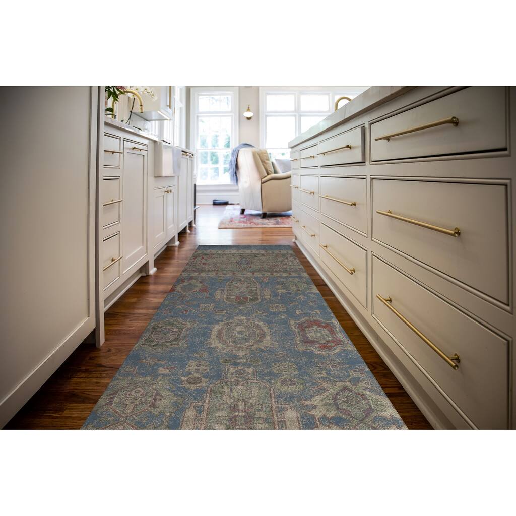 PESHAWAR LIGHT BLUE Kitchen Runner By Kavka Designs