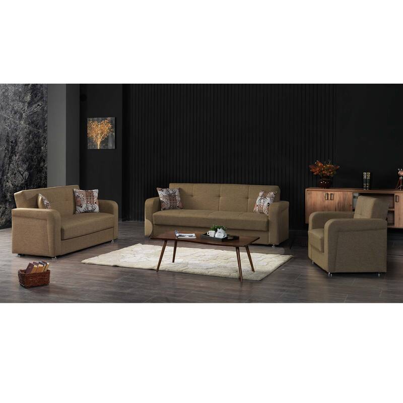 Collection Upholstered Convertible Loveseat With Storage