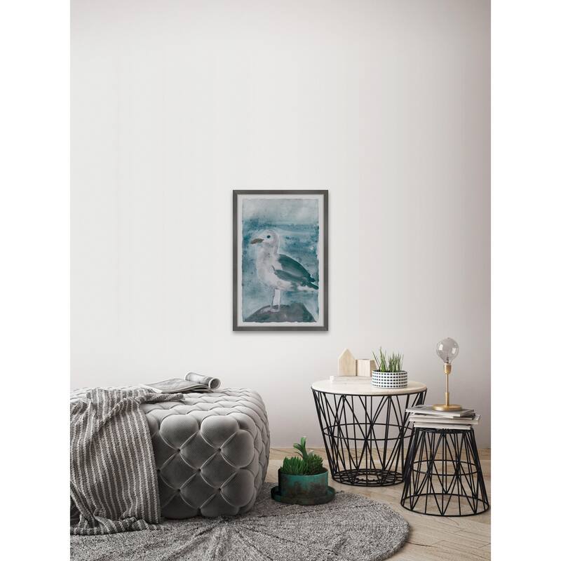 Bird on the Rock Framed Wall Art, Nature-Inspired Accent - Refreshing Botanical Touch for Your Walls