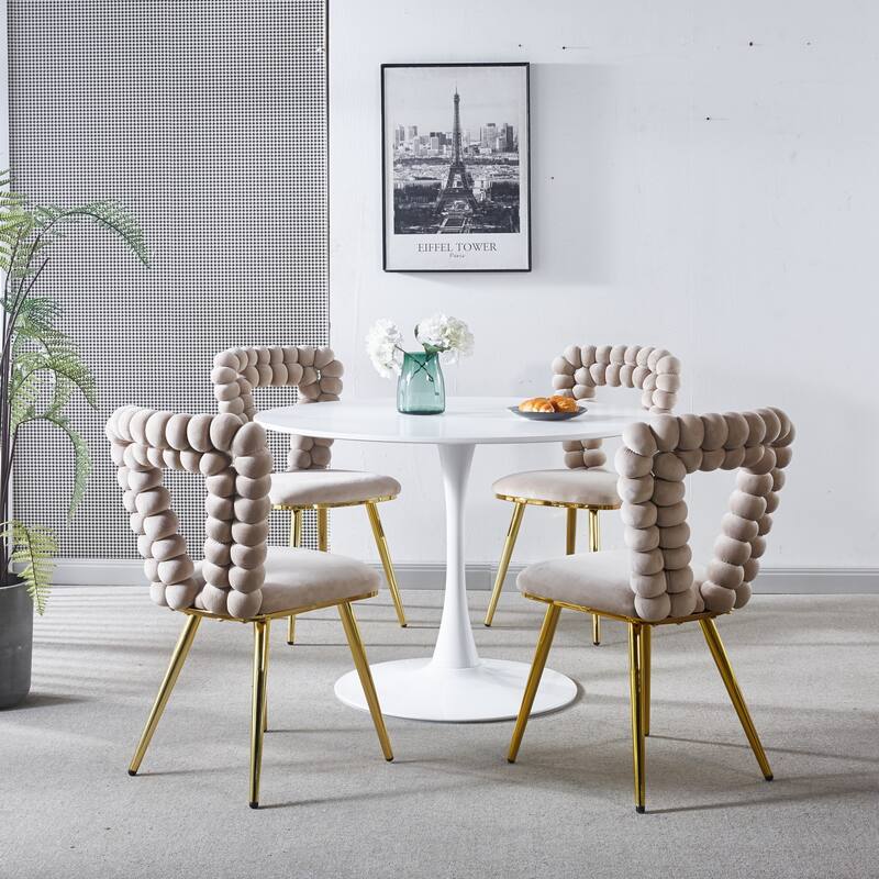22.04" Accent Chairs with Iron Legs (Set of 4)