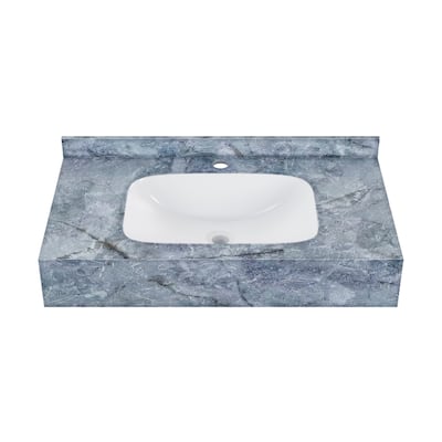 Avancer 36'' Wall Mount Sink In Blue Celeste - 35.4375" x 19.75" x 7.5"