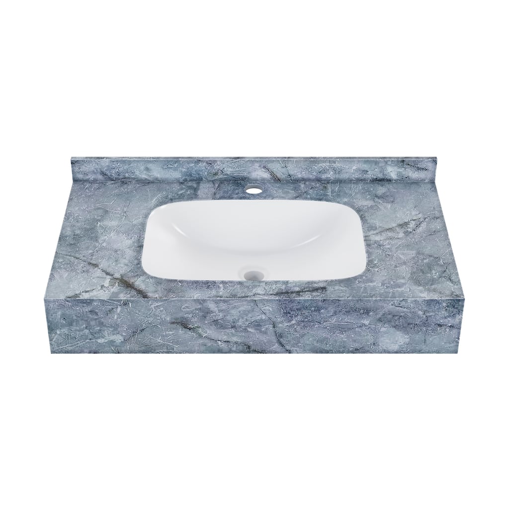 Vicenza 36'' Wall Mount Sink In Blue Celeste - 35.45" x 19.7" 7.9"