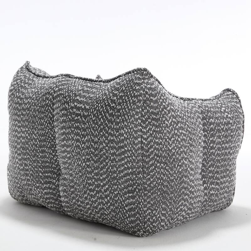 Chenille Square Bean Bag Chair, High Resilience Foam Lounge Chair, Cozy Aldult Lazy Sofa with Curved Armrests and Backrest