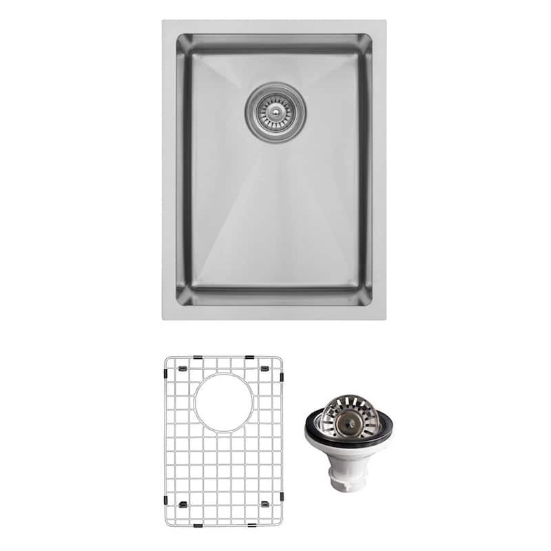 Karran Elite series 16 Gauge Stainless Steel 15 in. Undermount Bar Sink Kit