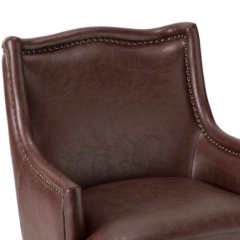 Konrad Comfy Living Room Vegan Leather Armchair by HULALA HOME