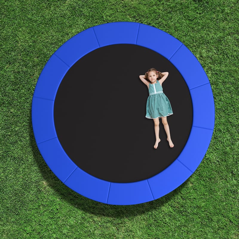 Blue PVC Foam Trampoline Safety Pad with Elastic Straps and Hook Closure