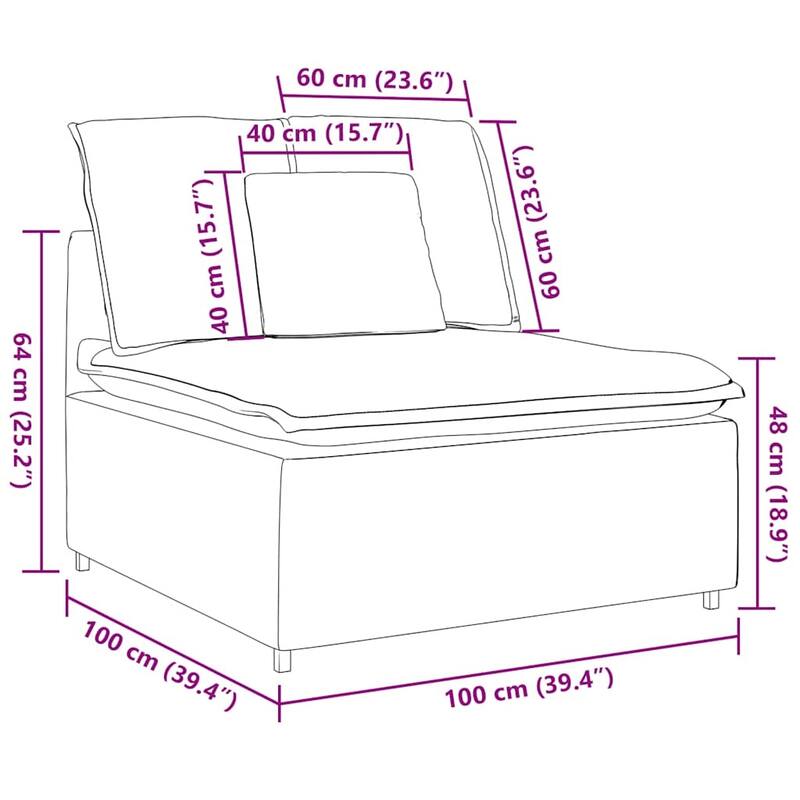 vidaXL Modular Sofa Dark Grey