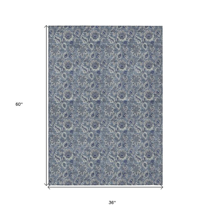 HomeRoots Floral Transitional Rectangle Outdoor Rug