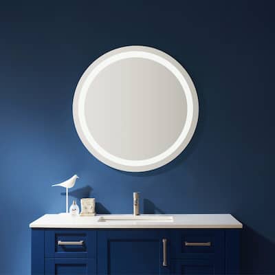 32''Modern & Contemporary LED Lighted Bathroom/Vanity Wall Mirror - Glass