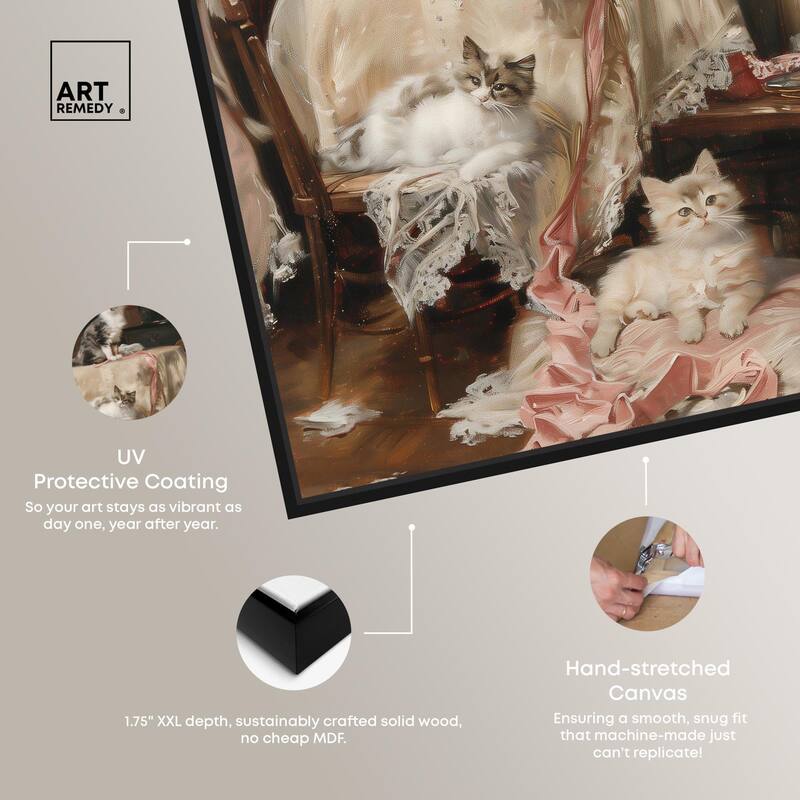 Kittens at the Table Canvas by Art Remedy