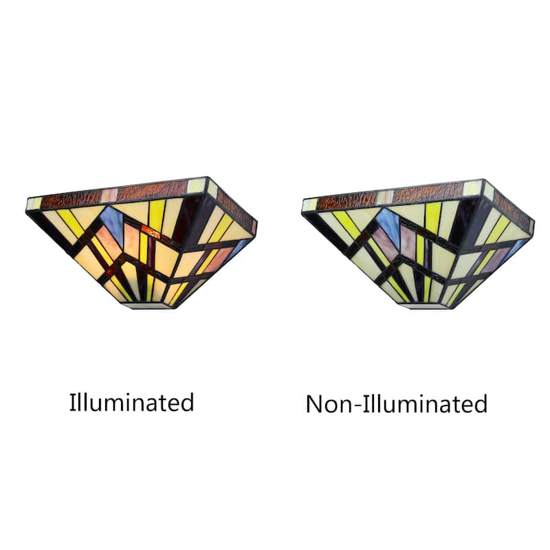 Tiffany Style Mission Design 1-light Blackish Bronze Wall Sconce