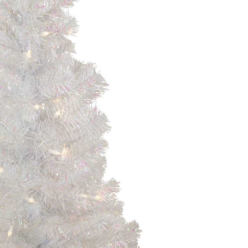 Pre-Lit Medium Rockport White Pine Artificial Christmas Tree - 4' - Clear Lights - 4 Foot