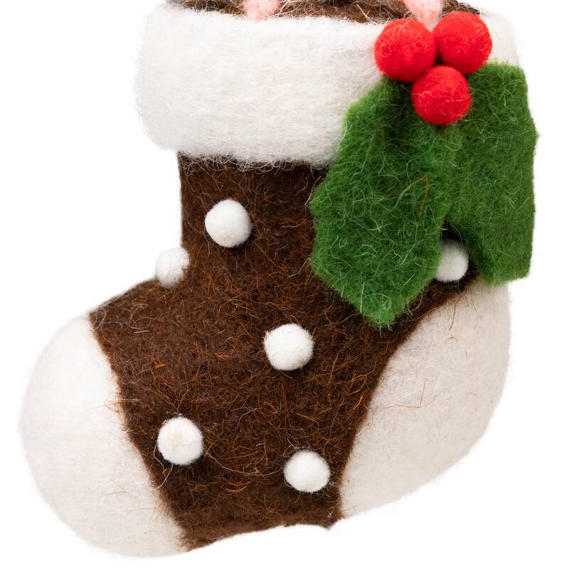 Mice with Cake and Candies Christmas Decorations - 7" - Brown and White - Set of 3