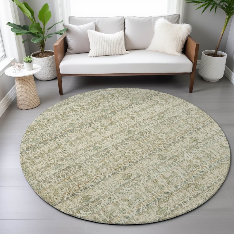 Machine Washable Indoor/Outdoor Traditional Harmony Chantille Rug