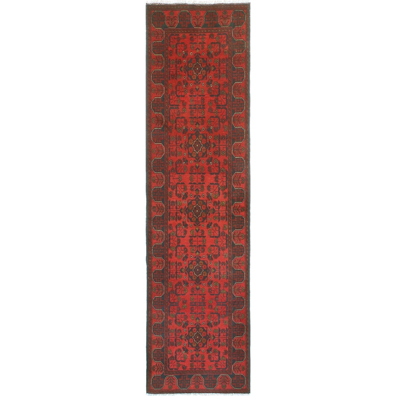 Khal Mohammadi Salih Red/Navy Runner - 2'7" x 9'8"
