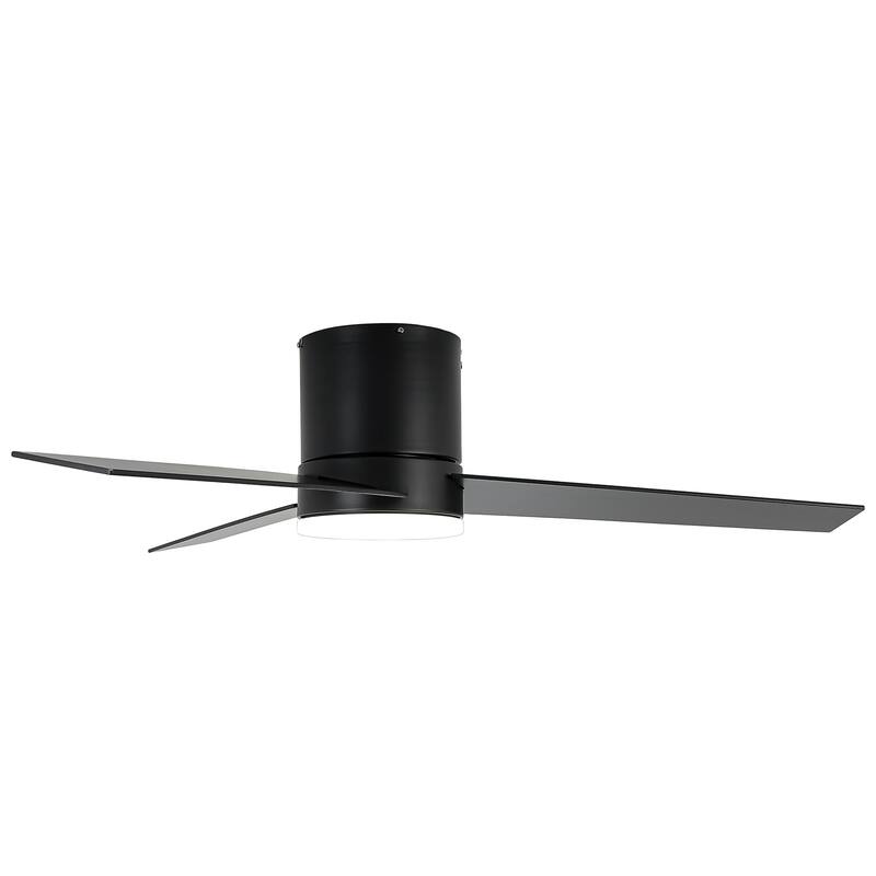 48 inch Modern 3-Blade Wooden Flush Mount Ceiling Fans with Light and Remote