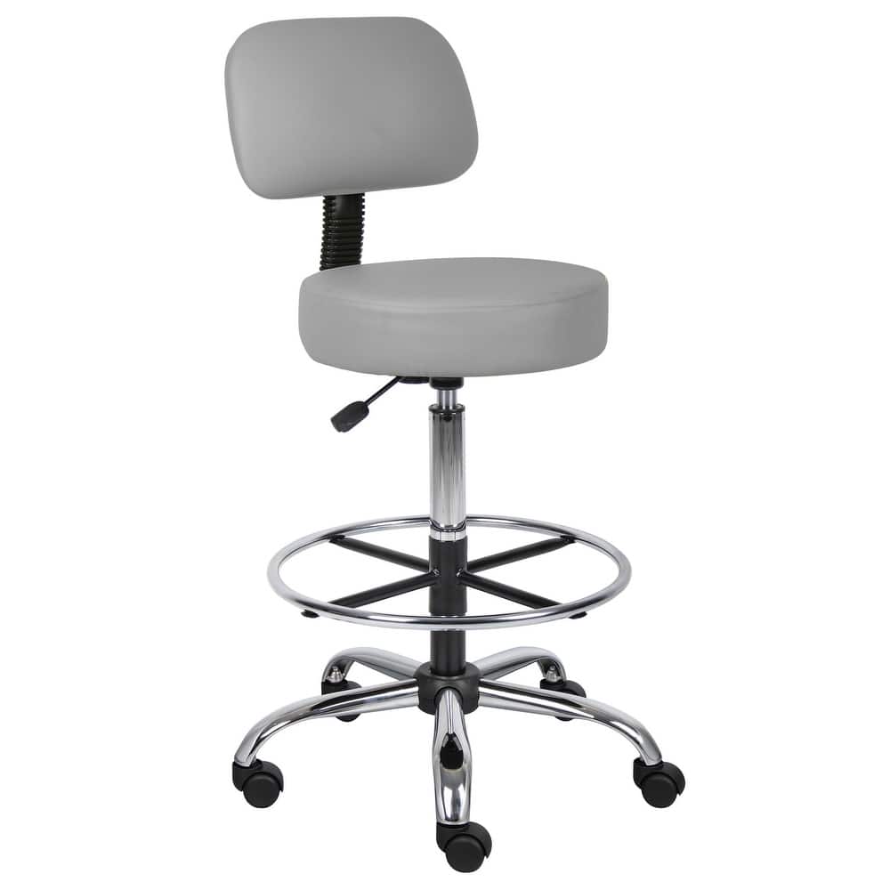 Boss Be Well Antimicrobial Adjustable Drafting Stool with Back