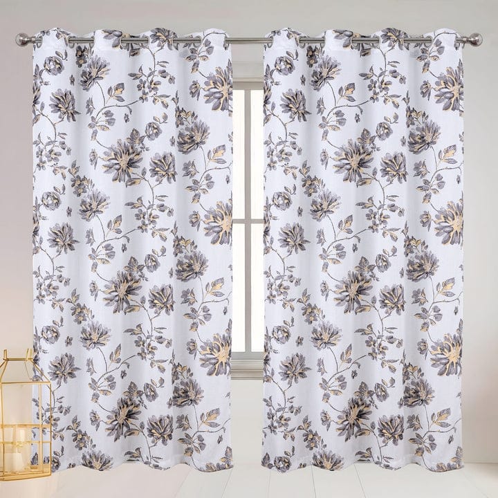 Marie Jacquard Floral Grommet Window Curtain Panel, 54x84 Inches - 54x84 Inches
