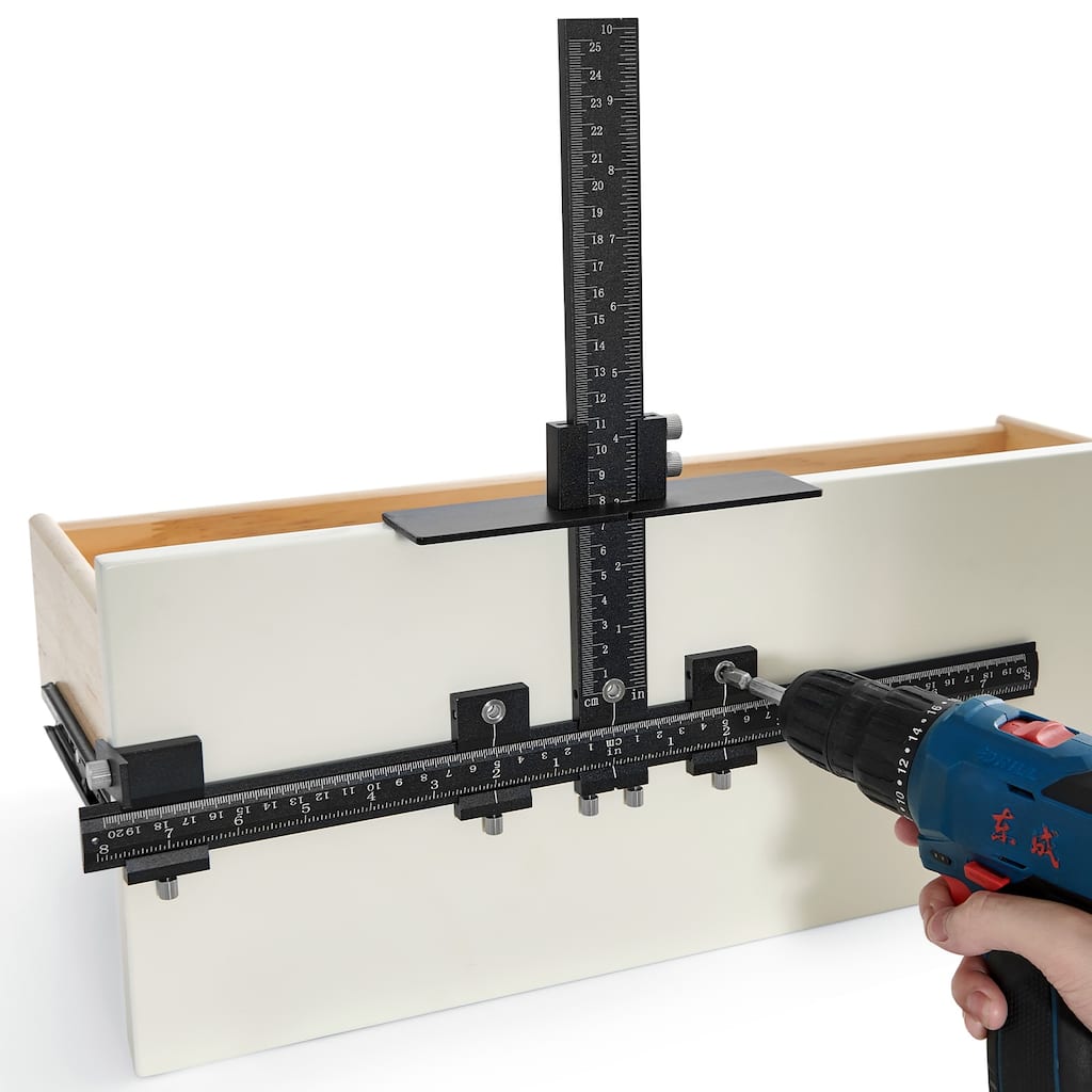 Cabinet Hardware Jig for Installation of Door Drawer Front Knobs Handles and Pulls - Aluminum