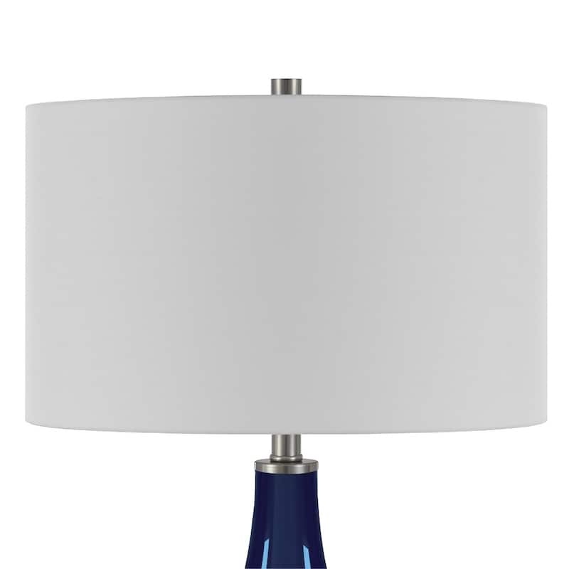 25" Glass Gourd Table Lamp with White Drum Shade - 15" x 15" x 25.5"