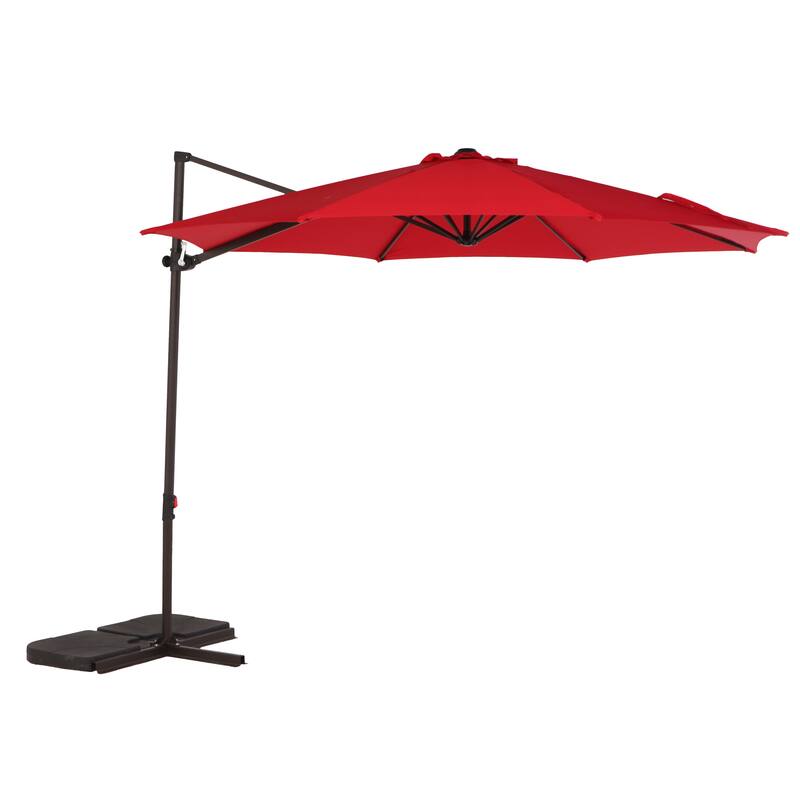 10FT Patio Roman Umbrelle, 360° rotation with Cross Base