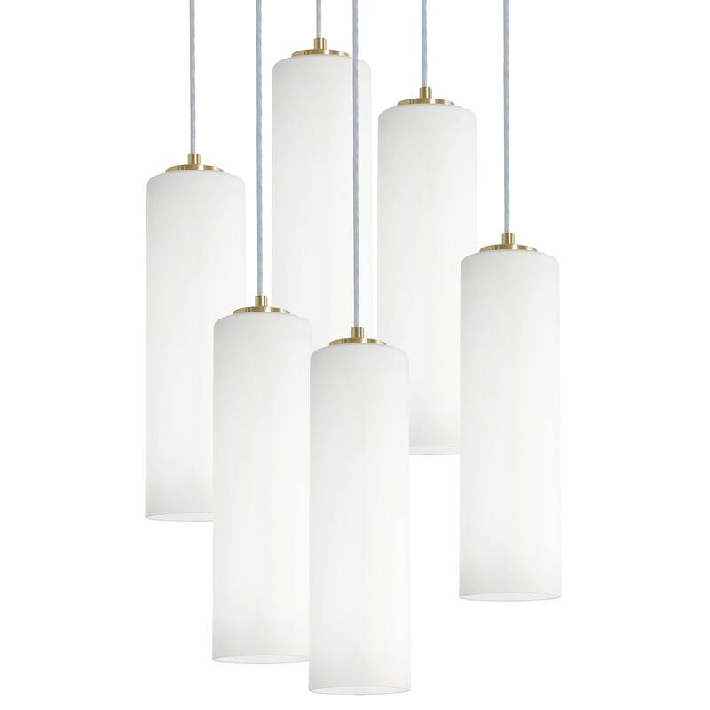 AFX LEOP0412MBRND6 Leo 6 Light 24" Wide Multi Light Pendant - Light Antique Brass