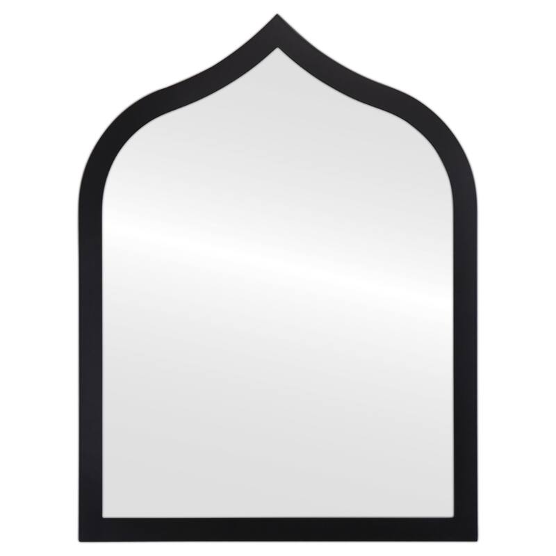 Tyler Framed Vanity Mirror - Teardrop Cathedral - 24.4x32.4 - Black