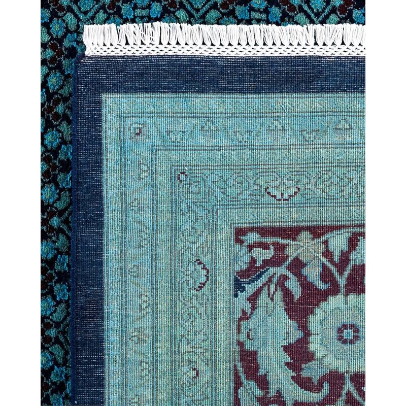 Overdyed, One-of-a-Kind Hand-Knotted Area Rug - Blue - 11' 10" x 15' 4"