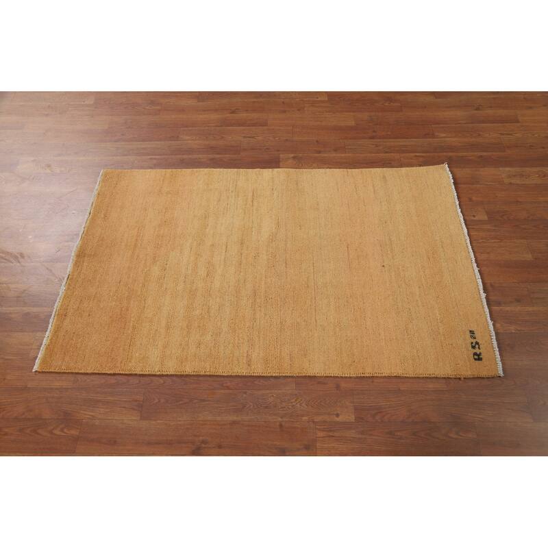 Modern Gabbeh Foyer Rug Handmade Stripe Wool Carpet - 2'7"x 4'1"