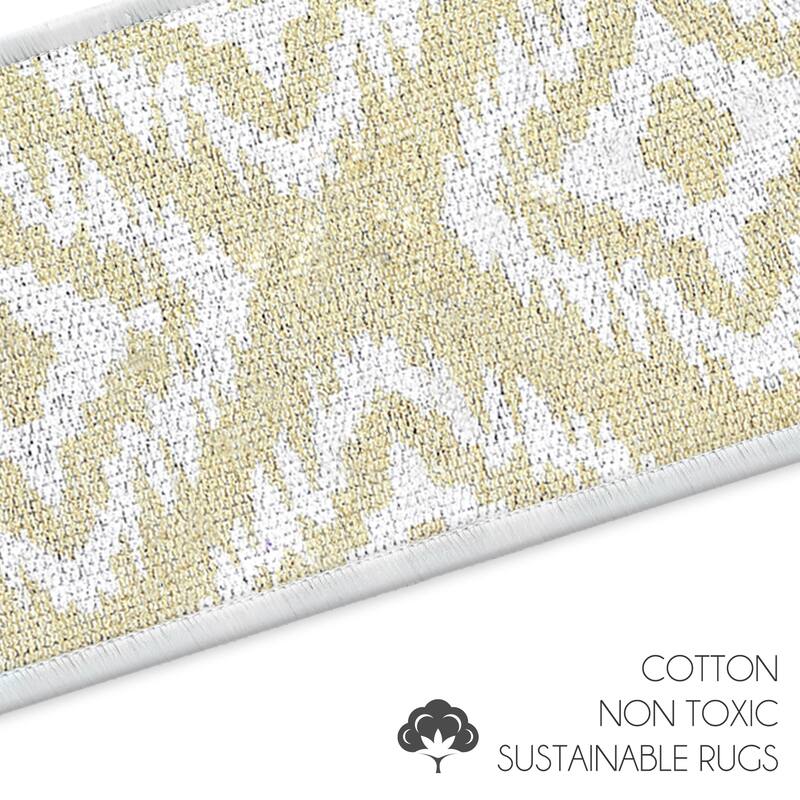 SussexHome Tetra One Design 9" X 28" Stair Treads - 70% Cotton Anti-Slip Carpet Strips for Stairs-with Double Adhesive Tape