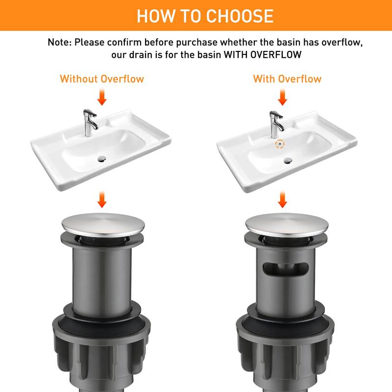 Dornberg Bathroom Sink Vessel Sink Pop-Up Drain with Overflow